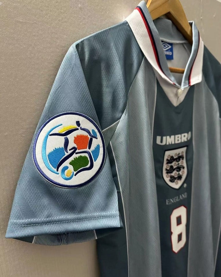 England 96/97 Away Retro Shirt - GASCOIGNE #8 (+Patches)
