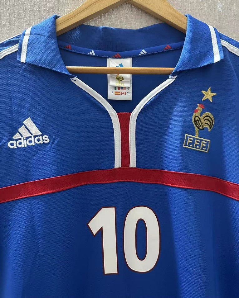France 00/01 Home Retro Shirt - ZIDANE #10 (+Patches)