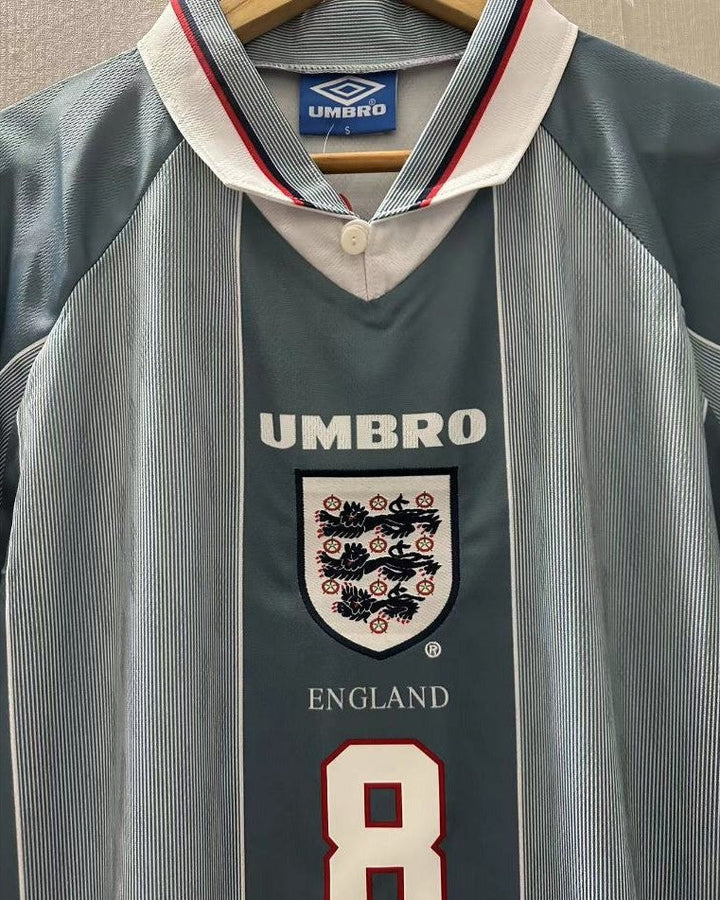 England 96/97 Away Retro Shirt - GASCOIGNE #8 (+Patches)