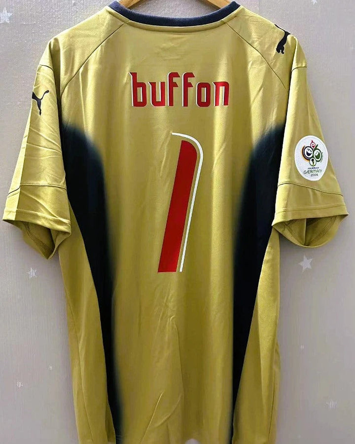 Italy 06/07 Goalkeeper Retro Shirt - BUFFON #1 (+Patches)