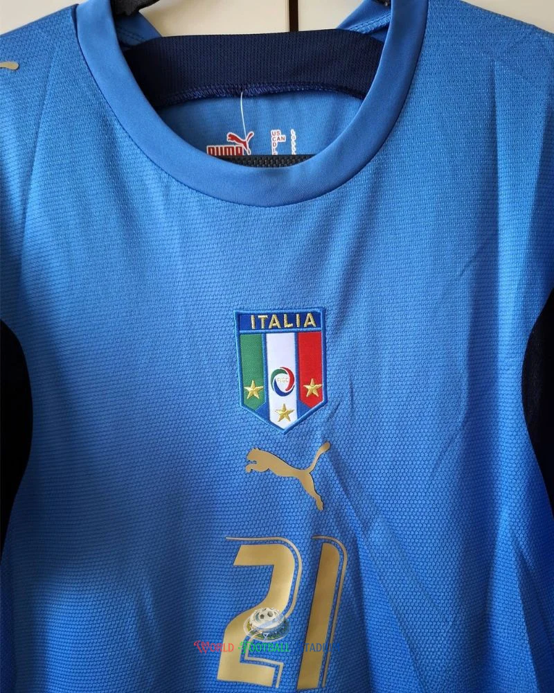 Italy 06/07 Home Retro Shirt - PIRLO #21 (+Patches)