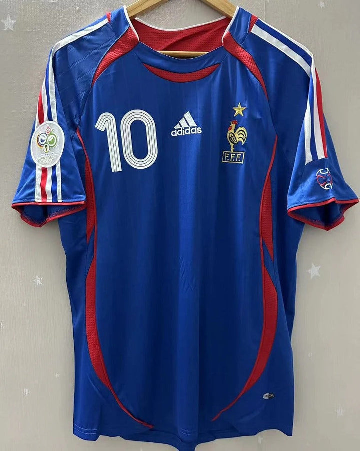 France 06/07 Home Retro Shirt - ZIDANE #10 (+Patches)