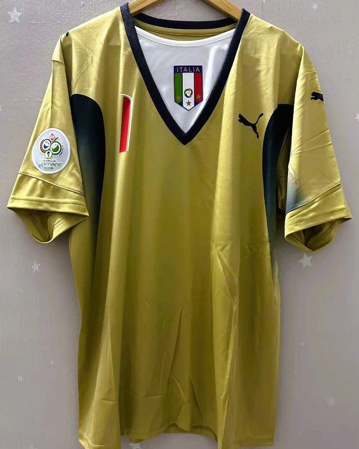 Italy 06/07 Goalkeeper Retro Shirt - BUFFON #1 (+Patches)