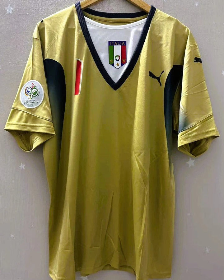 Italy 06/07 Goalkeeper Retro Shirt - BUFFON #1 (+Patches)