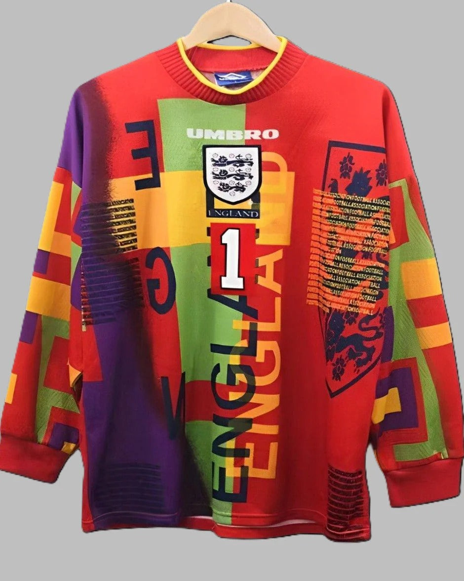 England 96/97 Goalkepper Away Retro Shirt - SEAMAN #1 - Long Sleeve