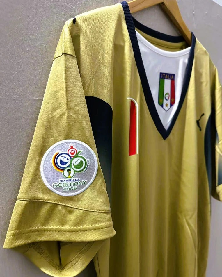 Italy 06/07 Goalkeeper Retro Shirt - BUFFON #1 (+Patches)