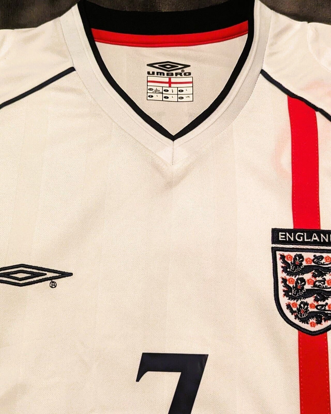 England 02/03 Home Retro Shirt - BECKHAM #7 (+Patches)