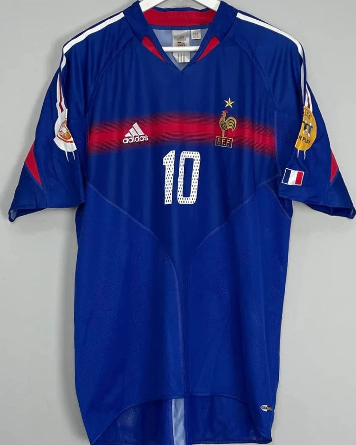 France 04/05 Home Retro Shirt - ZIDANE #10 (+Patches)