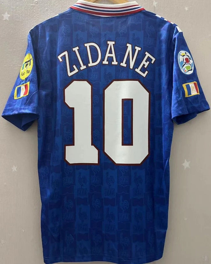 France 96/97 Home Retro Shirt - ZIDANE #10 (+Patches)
