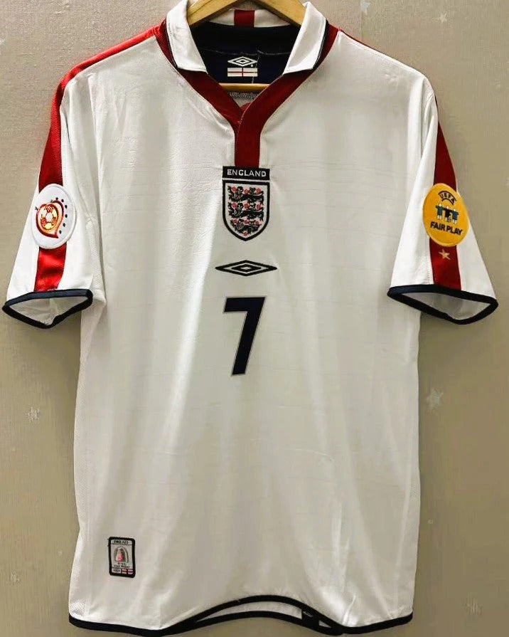 England 04/05 Home Retro Shirt - BECKHAM #7 (+Patches)