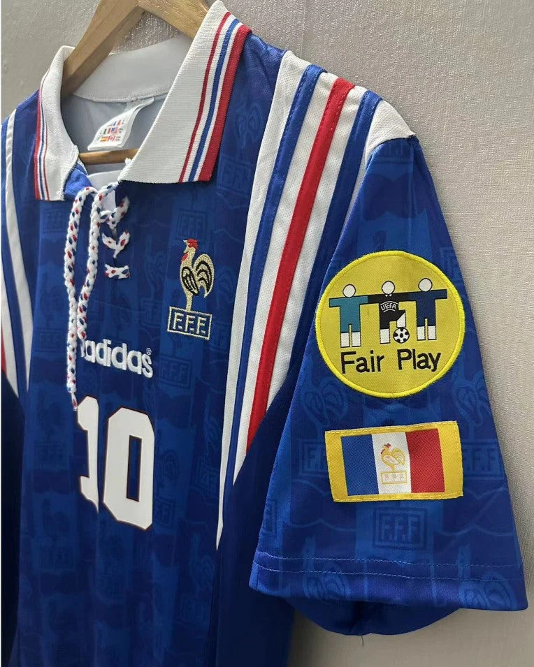 France 96/97 Home Retro Shirt - ZIDANE #10 (+Patches)