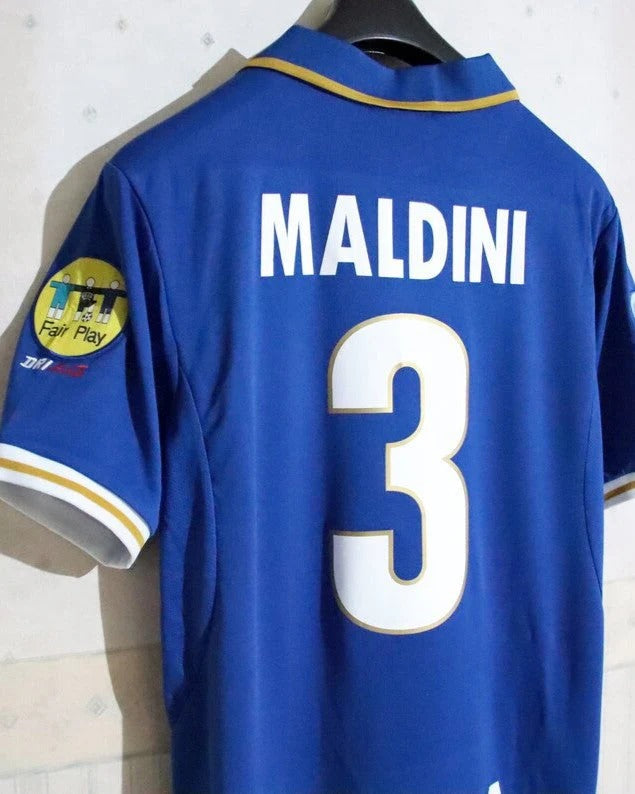 Italy 96/97 Home Retro Shirt - MALDINI #3 (+Patches)