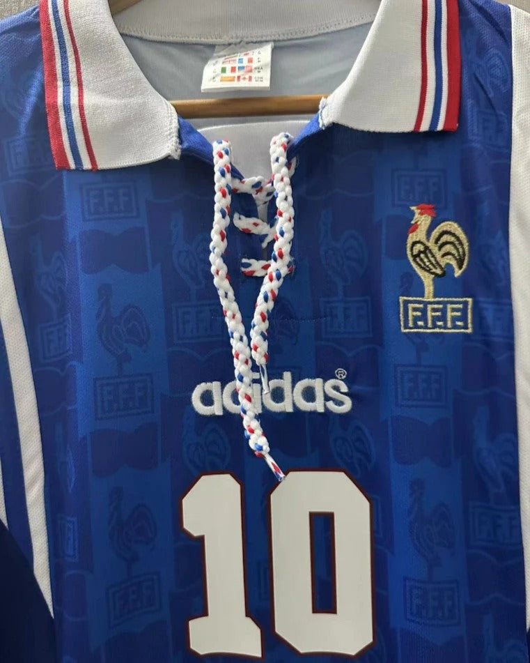 France 96/97 Home Retro Shirt - ZIDANE #10 (+Patches)