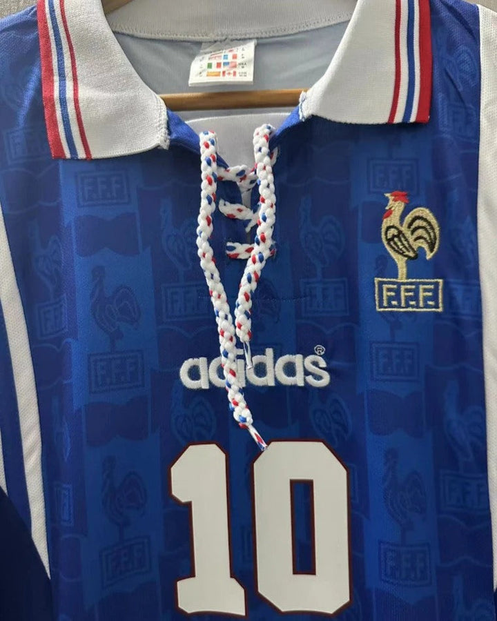 France 96/97 Home Retro Shirt - ZIDANE #10 (+Patches)