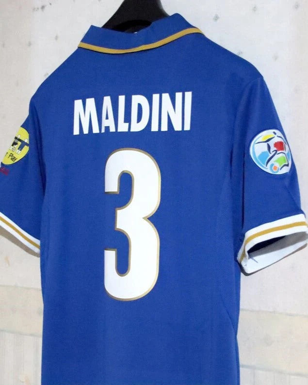 Italy 96/97 Home Retro Shirt - MALDINI #3 (+Patches)